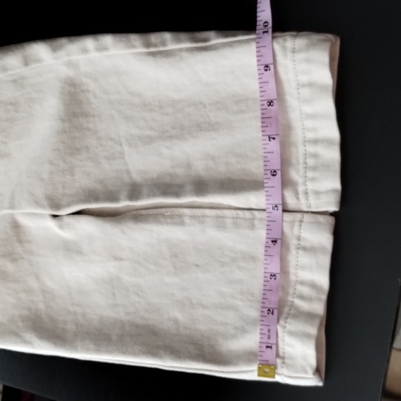 Wish List denim cream jeans split front size large 100% cotton high waist - Picture 12 of 12
